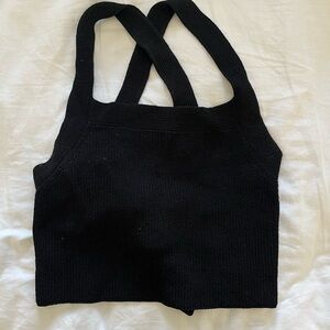 Aritzia Black Knit Crop Top